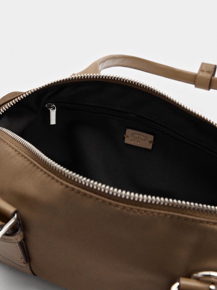 Bolso De Hombro Con Hebillas taupe