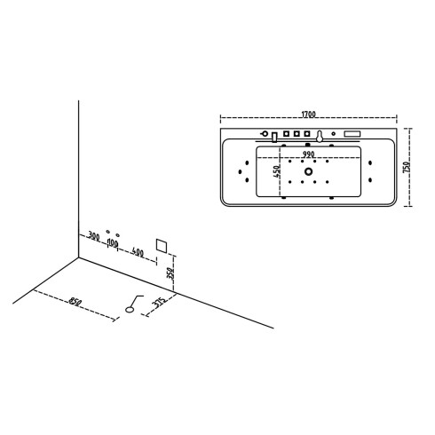 HIDROMASAJE EN ACRILICO PURO INCL 9 JETS + LUZ LED + CASCADA + PARLANTE EXT BLANCO