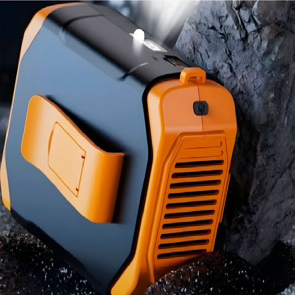 Ventilador Portatil C/ Linterna Usb Power Bank 5 Velocidades Color Negro