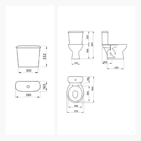 INODORO CON TAPA Y MOCHILA FERRUM BLANCO