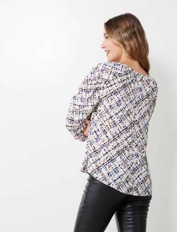 Blusa Gasa Print CRUDO/MULTI