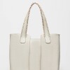 Shopper The Braided en cuero graneado Blanco