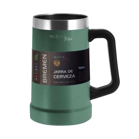 JARRA CERVEZA 700ML DOBLE PARED VERDE