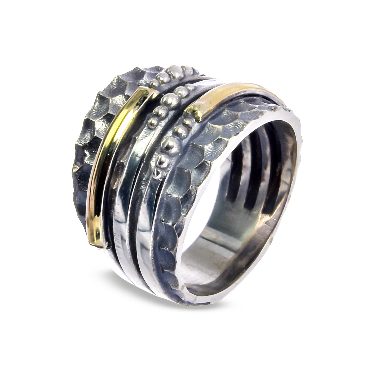 Anillo de plata 925 y double en oro 18 ktes . 