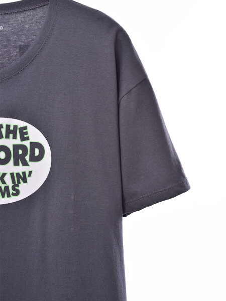 REMERA OVER FAST GRIS OSCURO