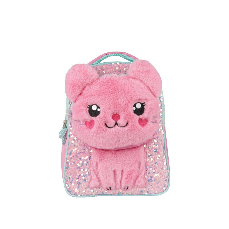 Mochila Infantil Footy Furry Pets Rosa - Verde Agua