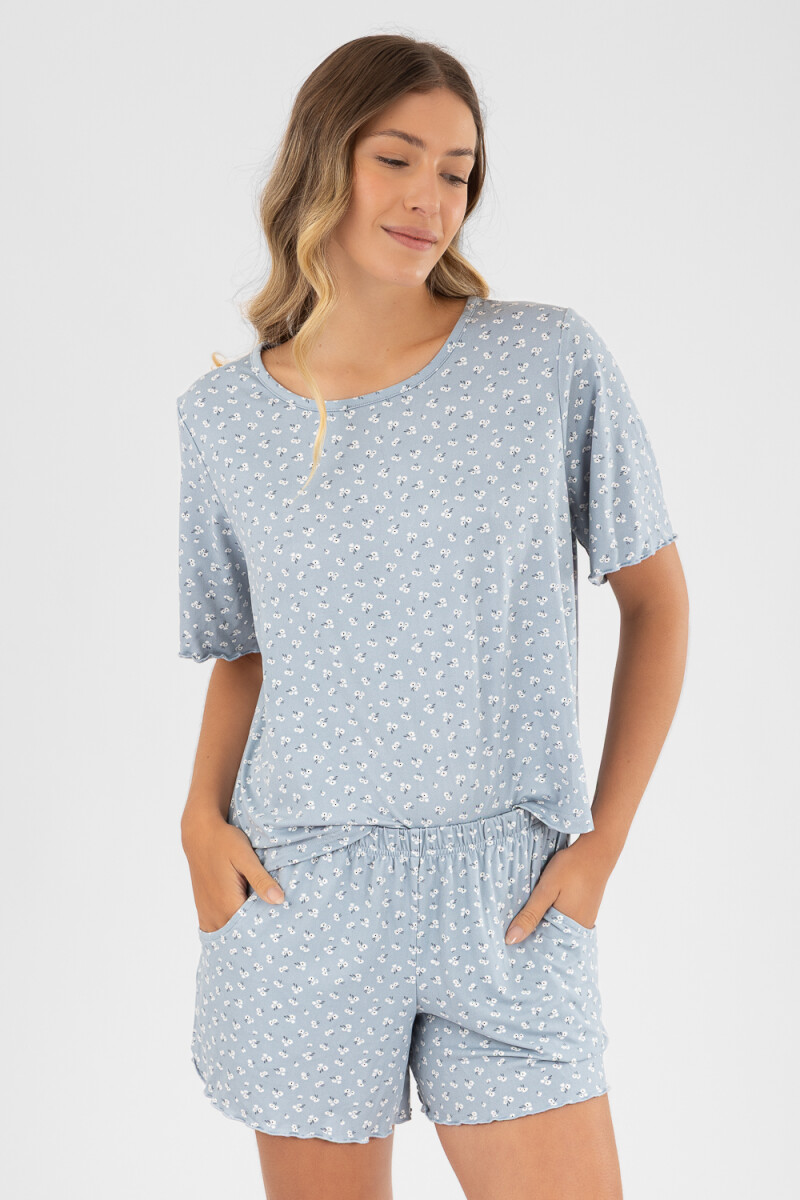 Pijama milena con short Gris