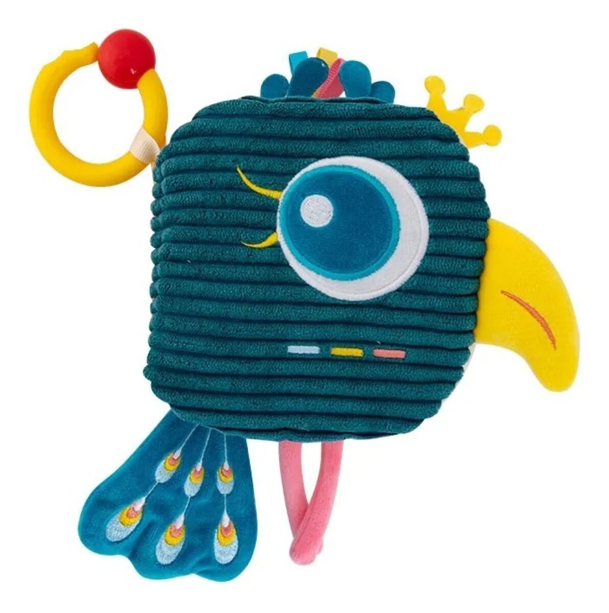 Libro tela textura animales SOFT - pajaro verde petroleo 