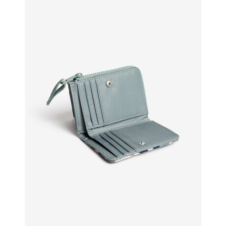 Billetera Nylon Con Cierre Estampado Flores