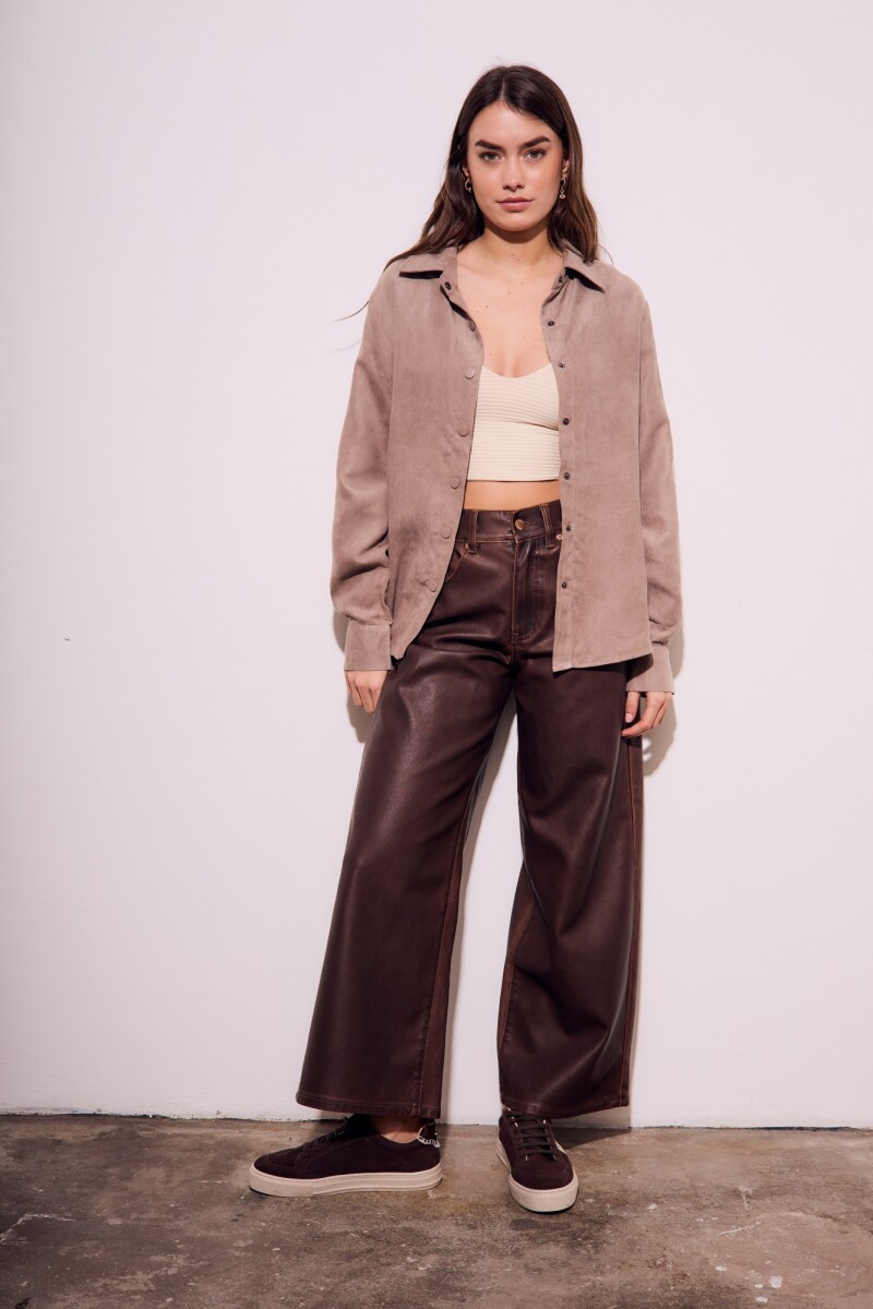 Camisa Gamuza Vegana Mocha