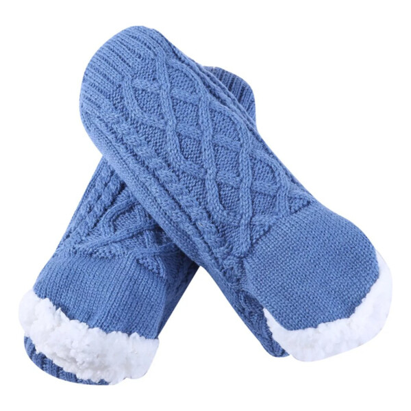 Medias Termicas Polar Invierno Algodón Antideslizantes Variante Color Azul L