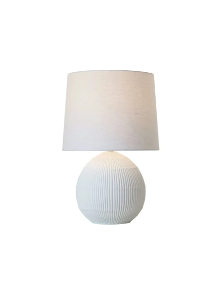 LAMPARA DE MESA CERAMICA D34x51CM LINEAS BLANCO LAMPARA DE MESA CERAMICA D34x51CM LINEAS BLANCO