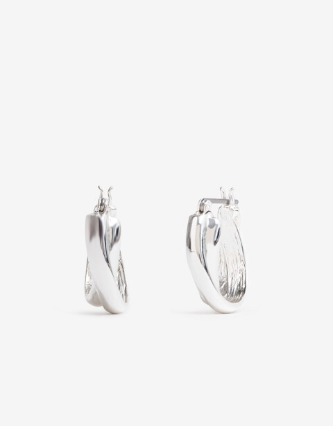 Aros Argollas Metal Argollas De Metal Bañado En Plata - Plateado