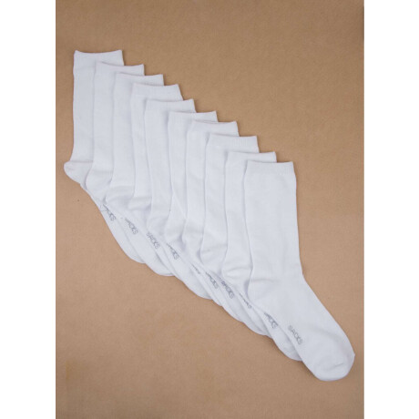 Packs de cinco medias lisas. de algodón. en varios colores s Blanco