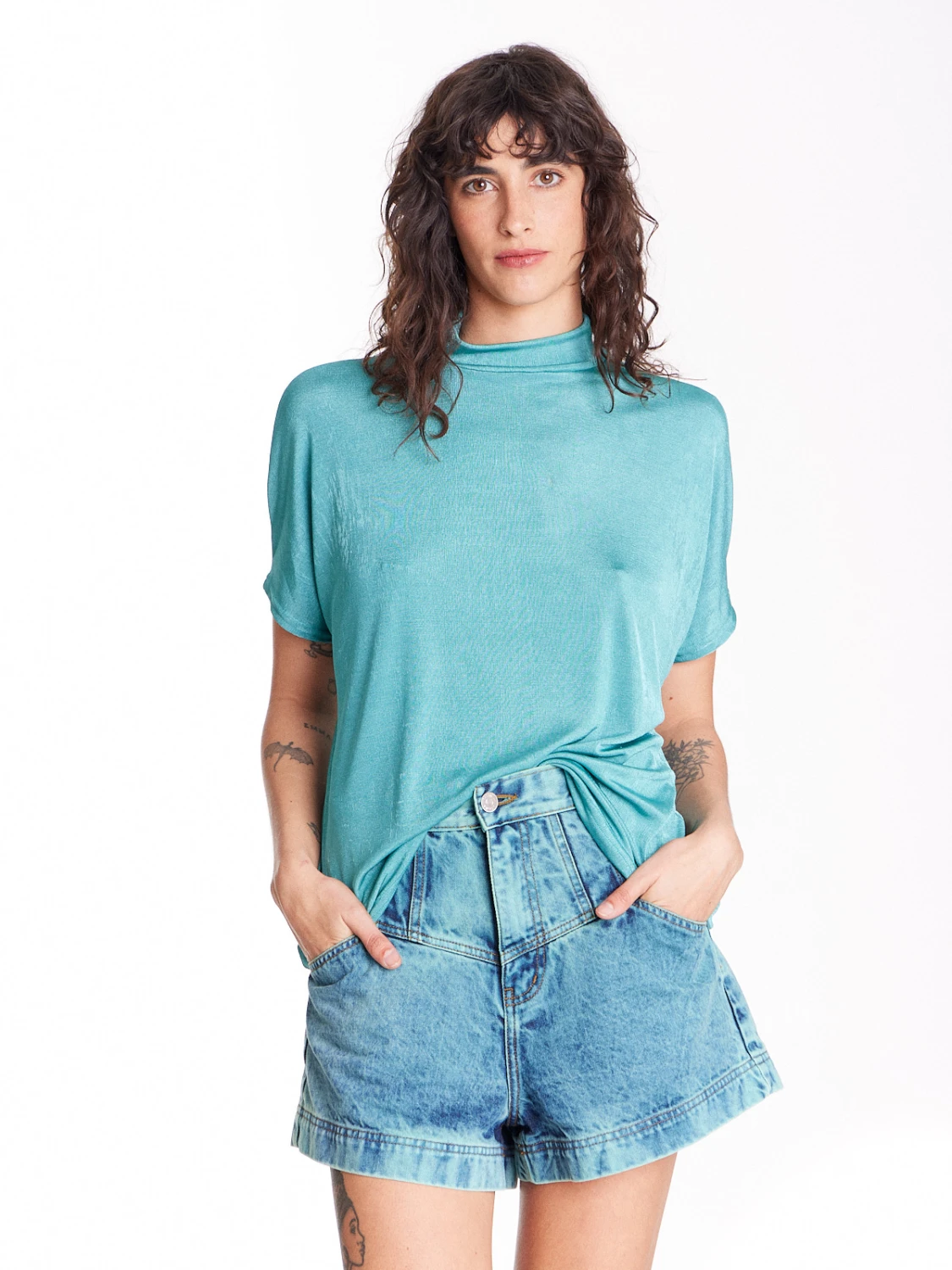 Blusa Yuri verde agua talle unico