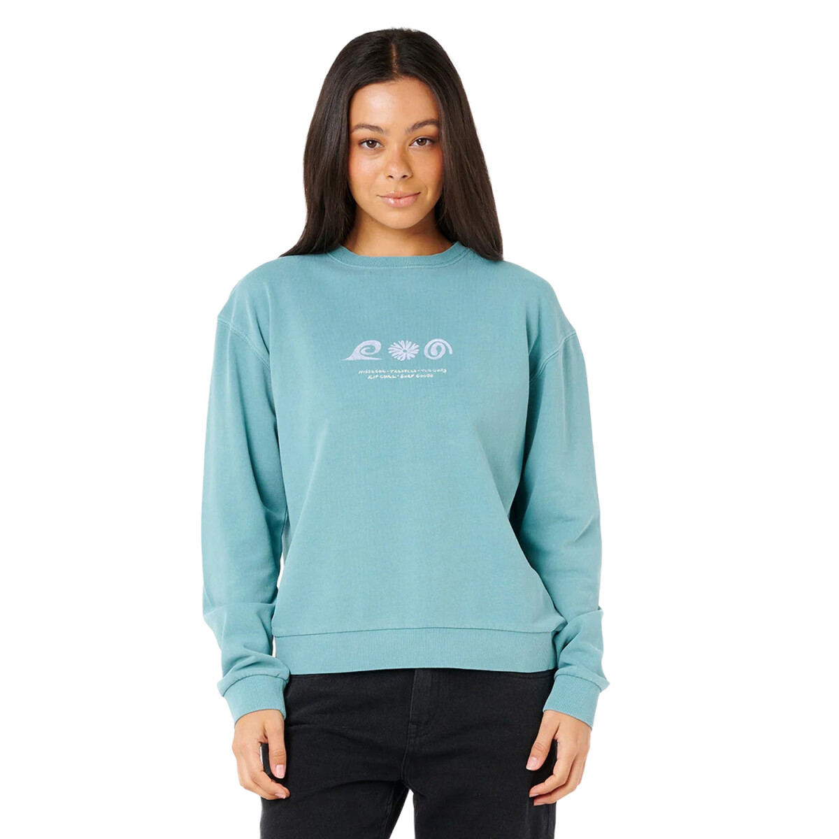 Buzo Rip Curl Sunset Surf Relaxed Crew - Celeste 