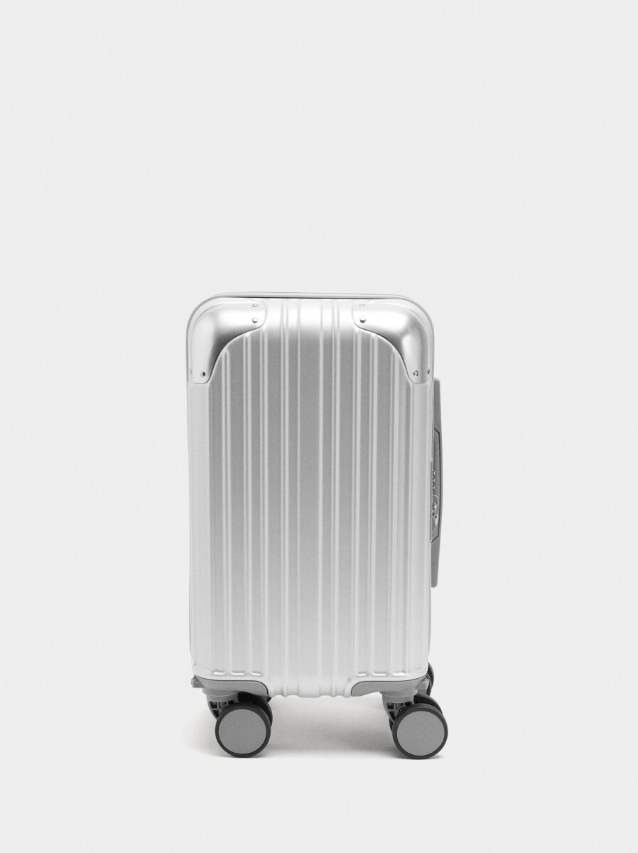 Maleta De Viaje Con Textura Xs - plateado 