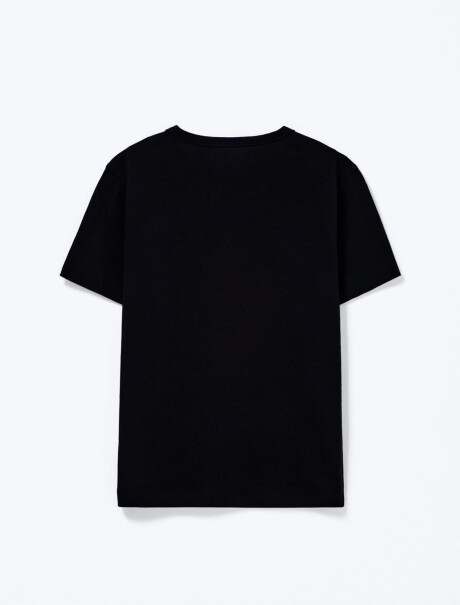CAMISETA BÁSICA INFANTIL MANGA CORTA NEGRO