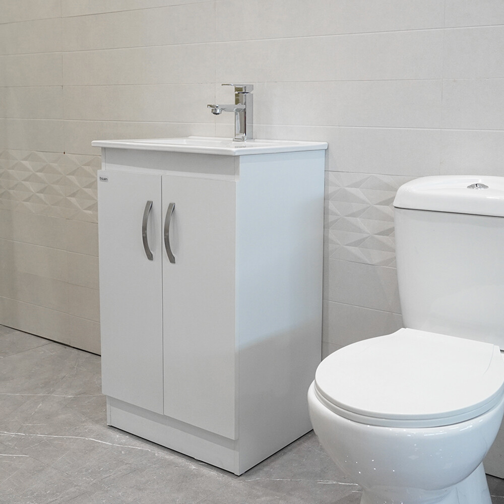 MUEBLE DE BAÑO VANITY BLANCO CON BACHA BLANCA Mueble De Baño Vanity Blanco Con Bacha Blanca