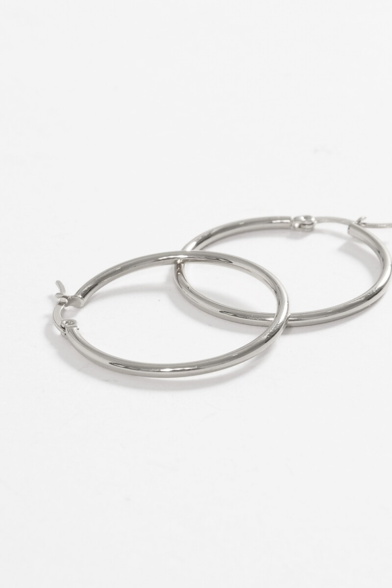 Aros acero large plateado