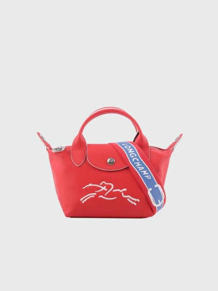 Longchamp -Cartera de cuero, Le Pliage Jockey Rojo