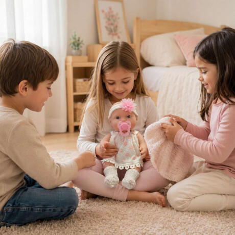 Muñeca bebé de juguete con accesorios Blanco