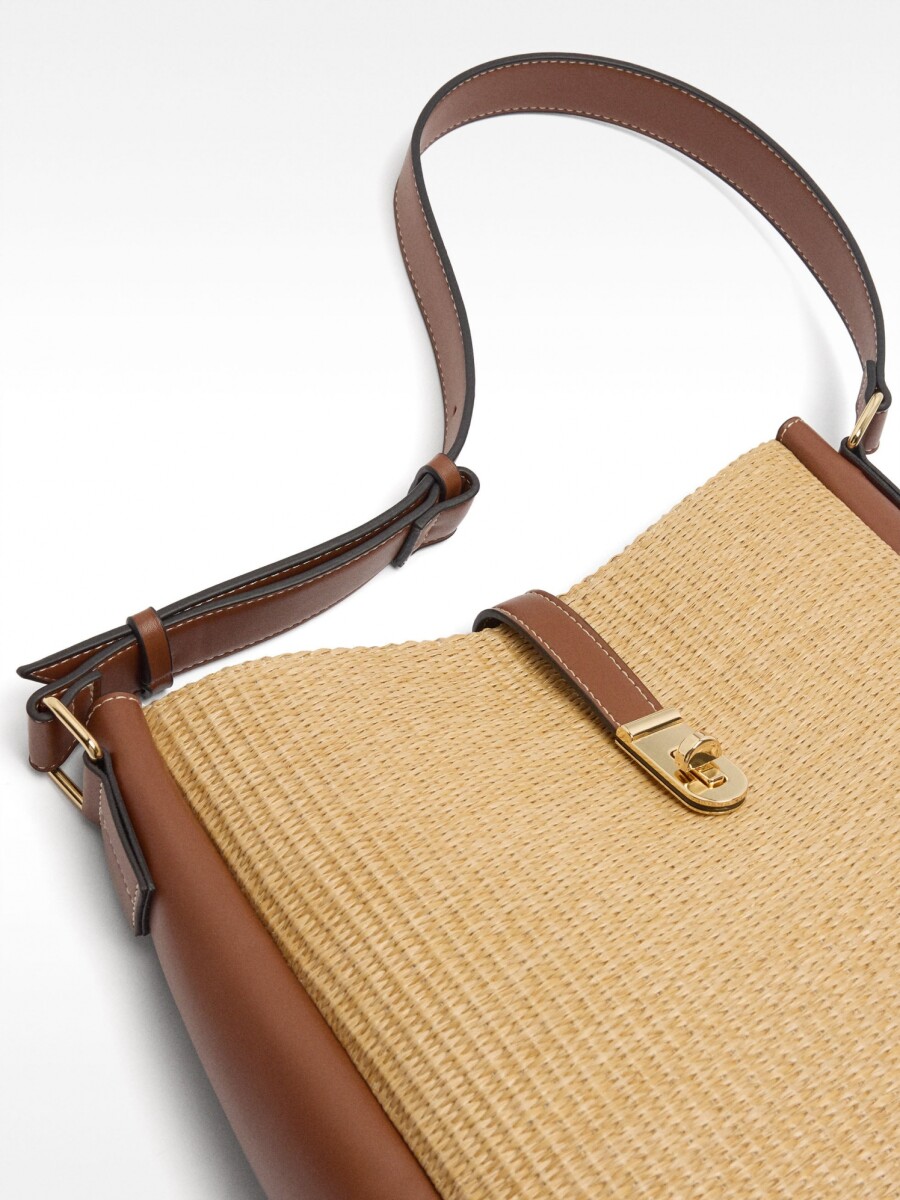 Bolso De Hombro Efecto Rafia natural