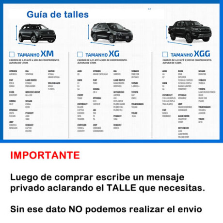 Funda para auto SUV mediano talle especial único en el pais de eco cuero Funda para auto SUV mediano talle especial único en el pais de eco cuero