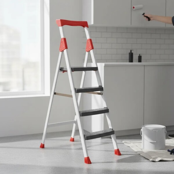 Escalera Plegable De 4 Escalones Hasta 150 Kg Zln0683 ESCALERA PLEGABLE ZILAN ZLN0683