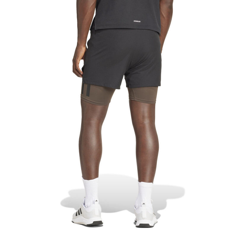 Short de Hombre Adidas 2 en 1 Power Workout Negro - Marrón