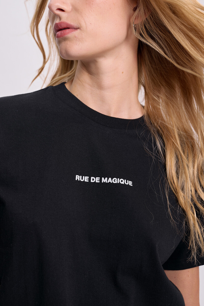 Remera básica estampa Ave Negro