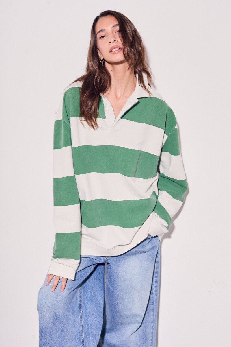 Sweater Polo Rayas Verde