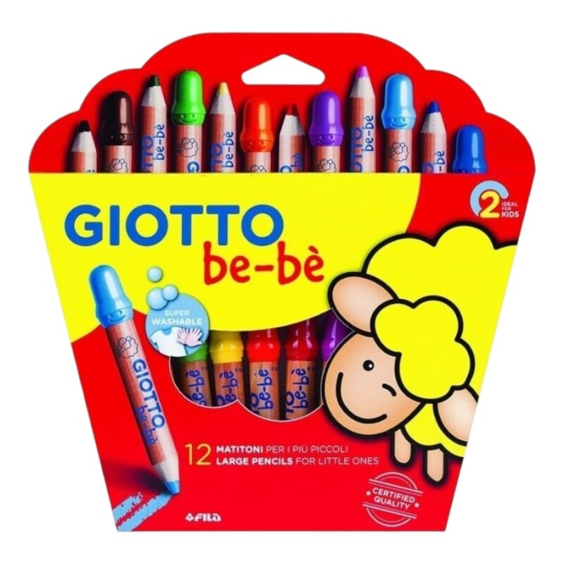 Lápices Giotto Bebé 12 Colores Súper Lavables Lápices Giotto Bebé 12 Colores Súper Lavables