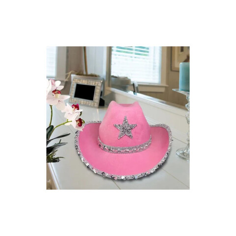 Gorro Cowboy con Estrella Rosa