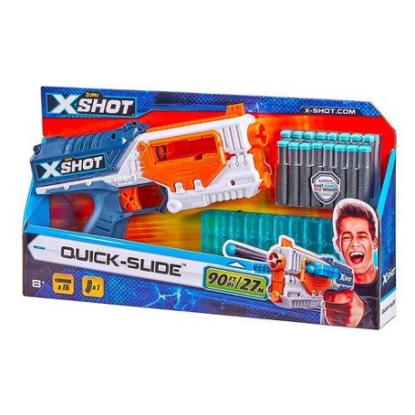 Pistola lanzadora de dardos Zuru X-Shot Excel Quick Slide con 16 dardos Blanco