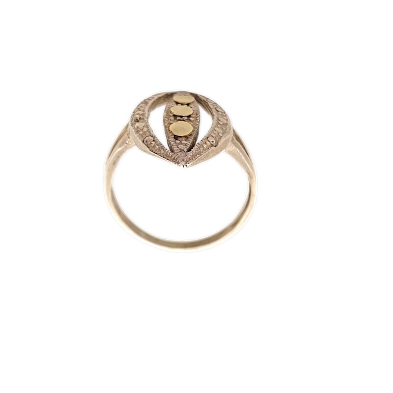 Anillo Almendra-Plata y Oro-Sin Piedra-AN5150 sinpiedra