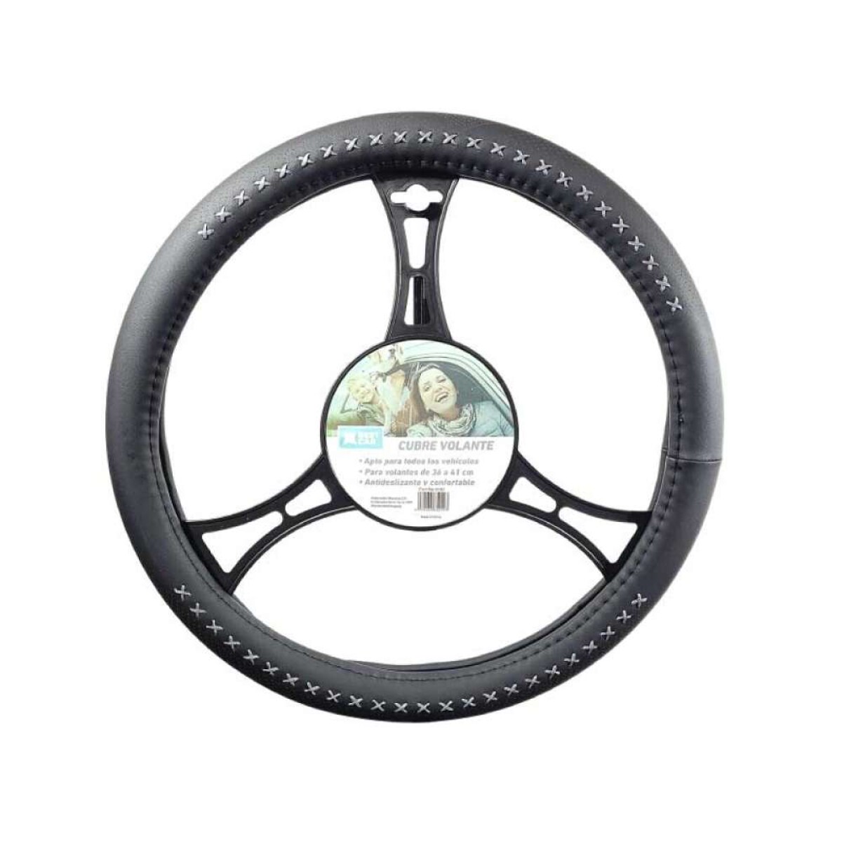 Cubre Volante - Negro Con Detalles Blanco 