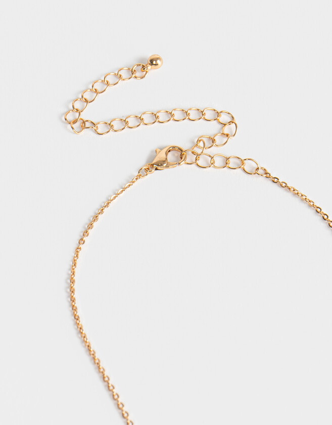 Bijouterie Set Set De Aros Y Cadena Bañado En Oro - Dorado