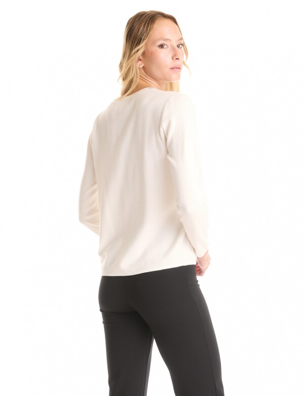 Buzo Detalle Cuello Strass CRUDO