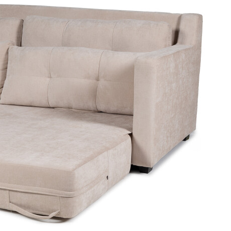 Sofá Cama Nizza - Tela Microfibra 12072 (Beige)