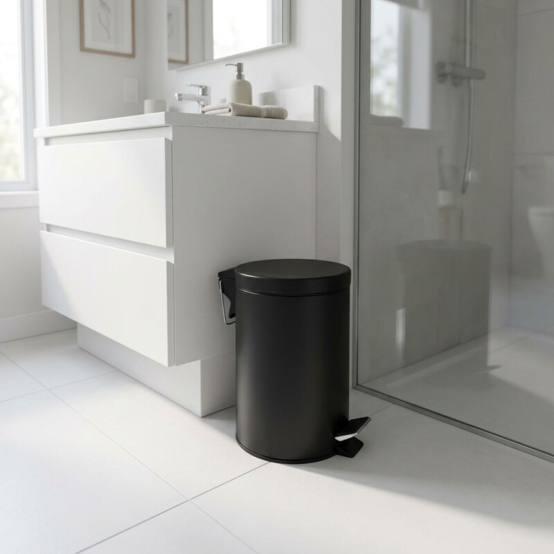 Papelera Metal 8L Negra N/a