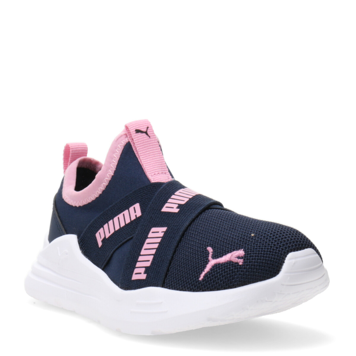 Championes Infantiles Puma Wired Run - Azul Marino - Rosado 