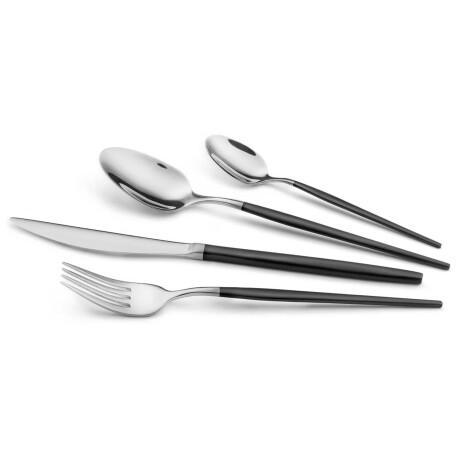 Set de 24 Cubiertos Selecta Osaka Plateado/Negro Set de 24 Cubiertos Selecta Osaka Plateado/Negro