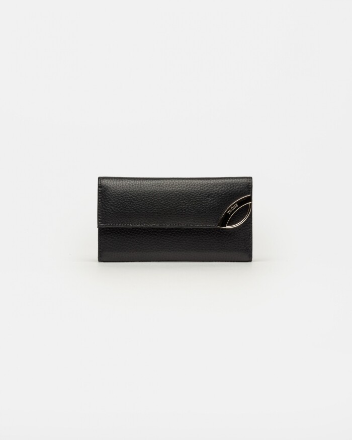 Billetera Katy en cuero graneado Negro