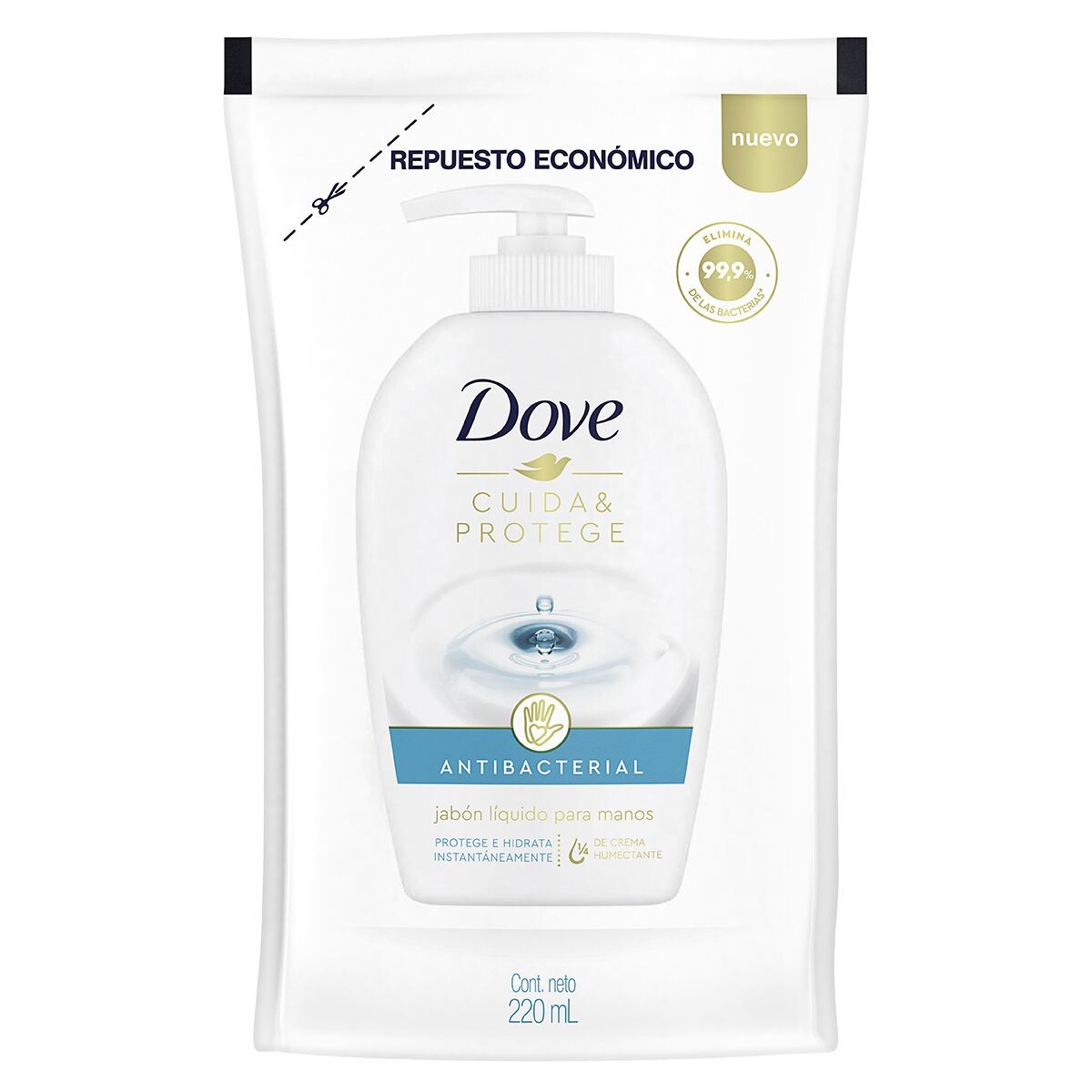 DOVE JAB LIQ P/MAN ANTIB CUID/PROT REFIL 