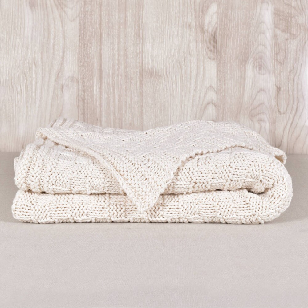 Manta Tejida 125x150 - Sierra - Pilar Beige