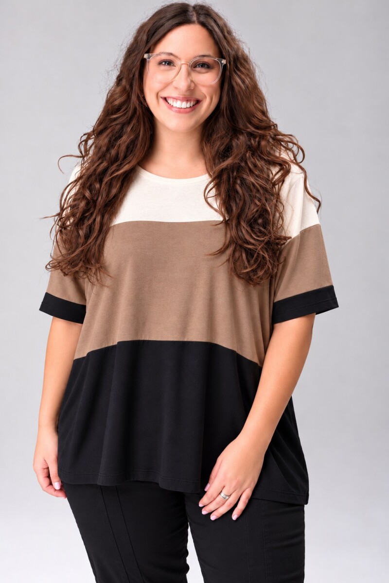 Remera Reina - Crudo/choco/negra 