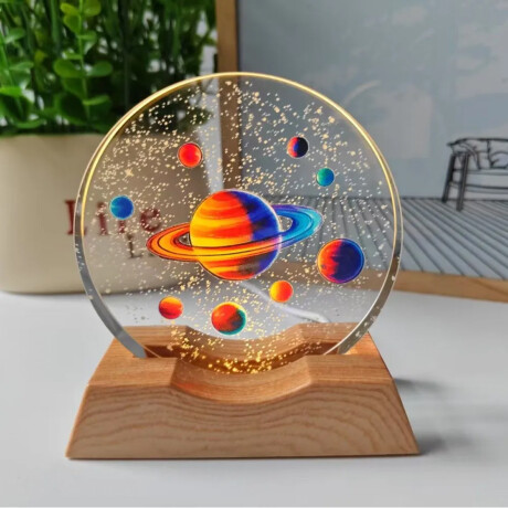 Lámpara Veladora Multicolor con Luz LED Nocturna – Recargable por USB Saturno