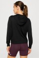 Polera Cloud Jersey Full Zip Hoodie Mujer Black
