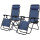 Juego De Jardin Silla Reposera Plegable X2 + Mesa Patio Azul